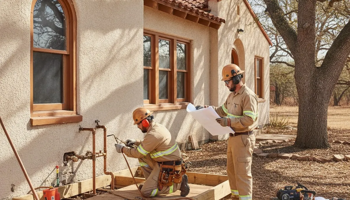 San Antonio, TX plumber repairing a leak for a local plumbing service